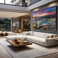 Quadro Decorativo: Emocionante Entardecer Carioca - quadros decorativos para sala 1 Tela, 1 Tela Horizontal - em living room premium