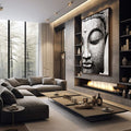 Quadro Decorativo Serenidade Budista: Uma Paz Profunda - quadros decorativos para sala 1 Tela Vertical, 3 Telas - em quarto contemporaneo