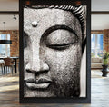 Quadro Decorativo Serenidade Budista: Uma Paz Profunda - quadros decorativos para sala 1 Tela Vertical, 3 Telas - em ambiente decorado