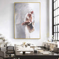 Quadro Decorativo Mãos de Esperança - Toque Emocional Único - quadros decorativos 1 Tela Vertical, 3 Telas - em sala moderna