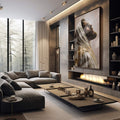 Quadro Decorativo Jesus Aura de Fé e Inspiração - quadros decorativos para sala 1 Tela Vertical, 3 Telas - em quarto contemporaneo