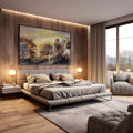 Quadro Decorativo: O Bom Pastor em Harmonia com a Natureza - quadros decorativos 1 Tela, 1 Tela Horizontal - em escritorio elegante