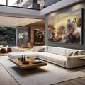 Quadro Decorativo: O Bom Pastor em Harmonia com a Natureza - quadros decorativos para sala 1 Tela, 1 Tela Horizontal - em living room premium