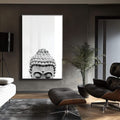 Quadro Decorativo \'Tranquilidade do Buda\' - Inspire-se! - quadros decorativos para sala 1 Tela Vertical, 3 Telas - em ambiente decorado