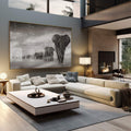 Quadro Decorativo Majestosos Elefantes em Marcha - quadros decorativos 1 Tela, 1 Tela Horizontal - em sala moderna
