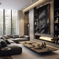 Quadro Decorativo Majestade da Pantera Negra - Adicione Elegância - quadros decorativos 1 Tela Vertical, 3 Telas - em sala moderna