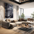 Quadro Decorativo Majestade Invernal - Leão na Neve - quadros decorativos 1 Tela Vertical, 3 Telas - em escritorio elegante