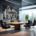 Quadro Decorativo Olhar Hipnotizante do Tigre: Pureza da Selva - quadros decorativos para sala 1 Tela, 1 Tela Horizontal - em quarto contemporaneo