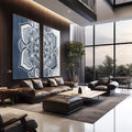 Quadro Decorativo: Mandalas para Paz Interior - quadros decorativos 2 Telas, abstrato - em escritorio elegante