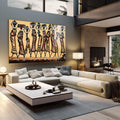 Quadro Decorativo: A Dança da Vida Africana Vibrante - quadros decorativos 1 Tela, 1 Tela Horizontal - em escritorio elegante