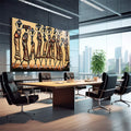 Quadro Decorativo: A Dança da Vida Africana Vibrante - quadros decorativos para sala 1 Tela, 1 Tela Horizontal - em living room premium