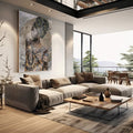 Quadro Decorativo Elegância Africana: Beleza Única - quadros decorativos para sala 1 Tela Vertical, 3 Telas - em living room premium