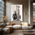 Quadro Decorativo Elegância Moderna: União Inocente - quadros decorativos para sala 1 Tela Vertical, 3 Telas - em ambiente decorado