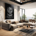 Quadro Decorativo Beleza Étnica: Cultura Etíope em Preto e Branco - quadros decorativos 1 Tela Vertical, 3 Telas - em escritorio elegante
