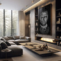 Quadro Decorativo Beleza Étnica: Cultura Etíope em Preto e Branco - quadros decorativos para sala 1 Tela Vertical, 3 Telas - em living room premium