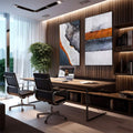 Quadro Decorativo Energia Vibrante: Revitalize seu Espaço - quadros decorativos 2 Telas, abstrato - em escritorio elegante