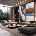 Quadro Decorativo Energia Vibrante: Revitalize seu Espaço - quadros decorativos 2 Telas, abstrato - em sala moderna