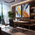 Quadro Decorativo: Explosão de Cores ? Toque Único - quadros decorativos para sala 2 Telas, abstrato - em living room premium
