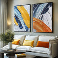 Quadro Decorativo: Explosão de Cores ? Toque Único - quadros decorativos para sala 2 Telas, abstrato - em ambiente decorado