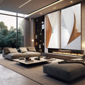 Quadro Decorativo: Escada Espiral - Charme Minimalista - quadros decorativos para sala 2 Telas, abstrato - em living room premium