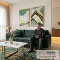 Quadro Decorativo Harmonia Verdejante: Magia Abstrata em sala de estar moderna - quadros decorativos para sala