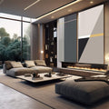 Quadro Decorativo Geometria & Movimento: Inspire-se - quadros decorativos 2 Telas, abstrato - em sala moderna