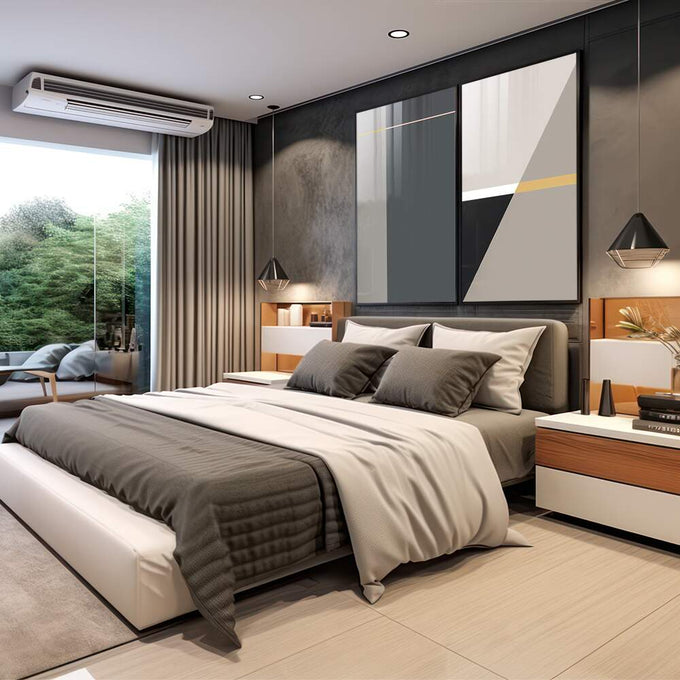 Quadro Decorativo Geometria & Movimento: Inspire-se - quadros decorativos para sala 2 Telas, abstrato - em living room premium