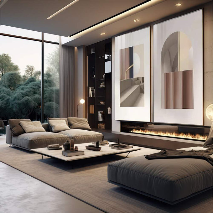 Quadro Decorativo: Dança das Cores Abstratas - quadros decorativos para sala 2 Telas, arquitetura - em quarto contemporaneo
