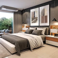 Quadro Decorativo: Dança das Cores Abstratas - quadros decorativos 2 Telas, arquitetura - em sala moderna