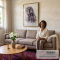 Quadro Decorativo: Visão Inspiradora de Jesus na Cruz em sala de estar moderna - quadros decorativos para sala