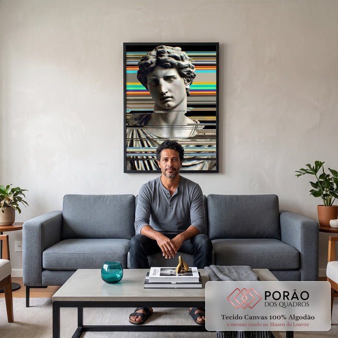 Quadro Decorativo Escultura Moderna em sala de estar moderna - quadros decorativos para sala