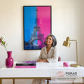 Quadro Decorativo Torre Eiffel Moderna em escritorio moderno - quadros decorativos para sala