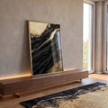 Quadro Decorativo Luxo Ouro e Preto Moderno em ambiente decorado - quadros decorativos para sala