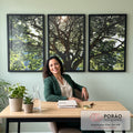 Quadro Decorativo Serenidade Verde: Respire Paz em escritorio moderno - quadros decorativos para sala