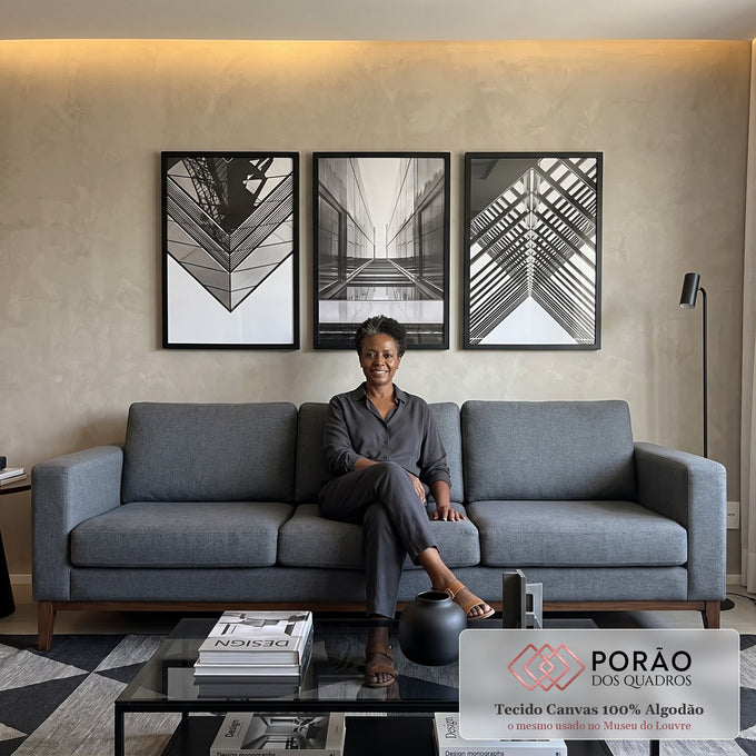 Quadro Decorativo: A Vibrante Alma Urbana em Cores em sala de estar moderna - quadros decorativos para sala