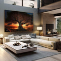 Quadro Decorativo Tranquilidade ao Anoitecer: Refúgio Sereno - quadros decorativos para sala 1 Tela, 1 Tela Horizontal - em living room premium