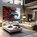 Quadro Decorativo Impactante: O Foco do Falcão - quadros decorativos 1 Tela, 1 Tela Horizontal - em sala moderna