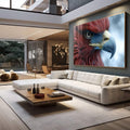 Quadro Decorativo Impactante: O Foco do Falcão - quadros decorativos para sala 1 Tela, 1 Tela Horizontal - em living room premium