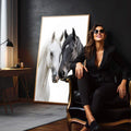 Quadro Decorativo Casal de Cavalos - Amor e Esperança em Sua Parede - quadros decorativos para sala 1 Tela Vertical, 3 Telas - em quarto contemporaneo