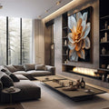 Quadro Decorativo Inspirador: Flor Realista - Arte para Sua Casa - quadros decorativos para sala 1 Tela Vertical, 3 Telas - em quarto contemporaneo