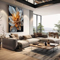 Quadro Decorativo Inspirador: Flor Realista - Arte para Sua Casa - quadros decorativos 1 Tela Vertical, 3 Telas - em escritorio elegante