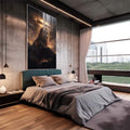 Quadro Decorativo Leão sobre a Cruz - quadros decorativos para sala 1 Tela Vertical, 3 Telas - em living room premium