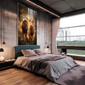 Quadro Decorativo Família Leão e Filhotes - Amor e Conexão em Cada Traço - quadros decorativos para sala 1 Tela Vertical, 3 Telas - em quarto contemporaneo