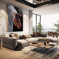 Quadro Decorativo Mão da Esperança: Arte que Conecta - quadros decorativos 1 Tela Vertical, 3 Telas - em escritorio elegante