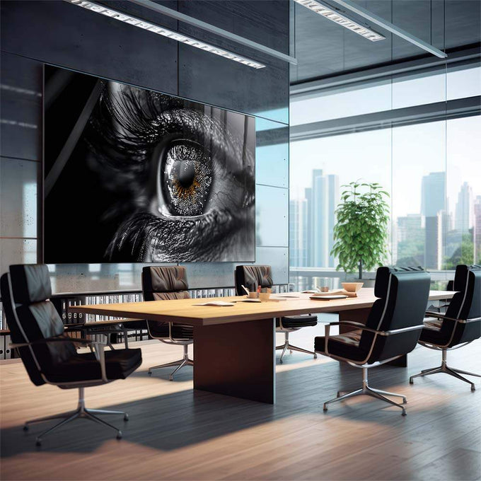 Quadro Decorativo Detalhes no Olhar - Arte da Esperança - quadros decorativos 1 Tela, 3 Telas - em sala moderna