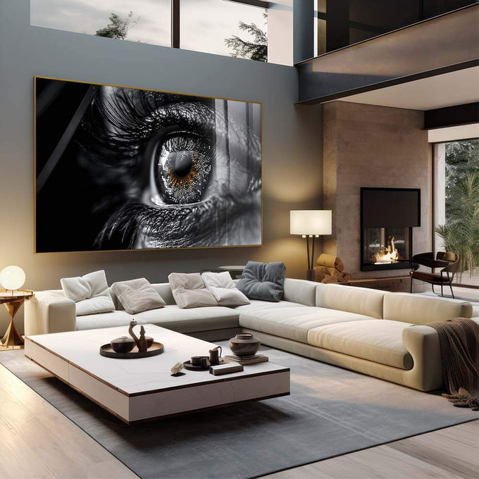 Quadro Decorativo Detalhes no Olhar - Arte da Esperança - quadros decorativos para sala 1 Tela, 3 Telas - em living room premium