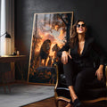 Quadro Decorativo - Família de Leões | Beleza e Emoção na Sua Parede - quadros decorativos para sala 1 Tela Vertical, 3 Telas - em quarto contemporaneo