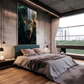 Quadro Decorativo Leão Radiante - Força e Beleza para Sua Casa - quadros decorativos 1 Tela Vertical, 3 Telas - em escritorio elegante