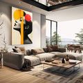 Quadro Decorativo Minimalista Mulher - Símbolo de Força e Elegância - quadros decorativos 1 Tela Vertical, 3 Telas - em sala moderna