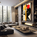 Quadro Decorativo Minimalista Mulher - Símbolo de Força e Elegância - quadros decorativos para sala 1 Tela Vertical, 3 Telas - em quarto contemporaneo